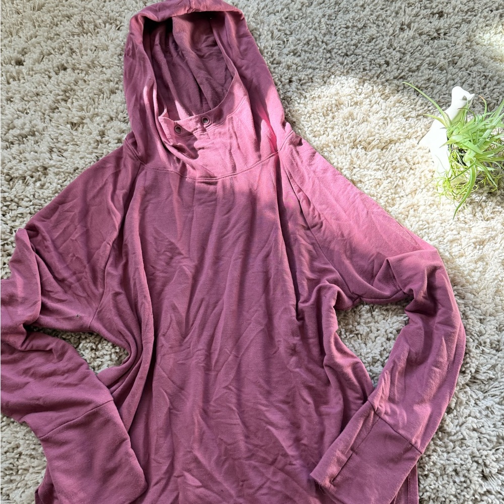 Athletic works pink long sleeve hooded, warm flow, comfortable sweater.